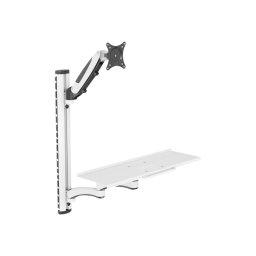 Suport Perete Digitus DA-90451, Raft pentru Mouse si Tastatura, Pana la 32", 8 kg, Inaltime reglabila, Alb/Negru