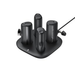 Kit Baterie portabila si Statie de incarcare Veger W007CK, 2 x Lightning male, 2 x USB-C male, 5000 mAh, Negru