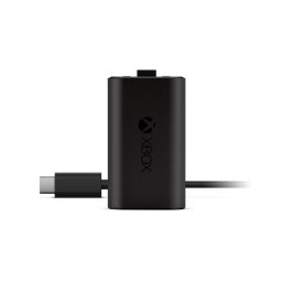 Pachet Microsoft SXW-00006 - Baterie reincarcabila pentru MS Xbox + cablu USB-C, Negru