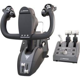 Pachet Thrustmaster 4460210 TCA Yoke Pack Boeing Edition, claxon de directie oscilant si acceleratie Quadrant, Negru
