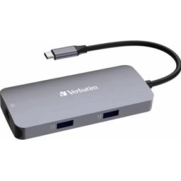 Hub Multiport USB-C Pro Verbatim CMH-05 HDMI, RJ45, 2 x USB-A, USB-C, Gri