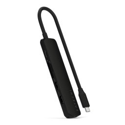 HUB USB Satechi Slim 6-in-1 ST-P6SK, USB-C PD 100 W, HDMI 4K, USB-A 3.2, USB-A 2.0, USB Type-C, Gigabit Ethernet, Negru