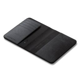 Husa de pasaport Satechi FindAll din piele vegana, portofel, Negru