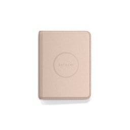 Husa pentru pasaport Satechi ST-VPCR, din piele vegana, localizare cu aplicatia Find My, Roz