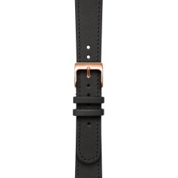 Bratara din piele Withings 18mm cu catarama aurie roz pentru Scanwatch 38mm, otel HR 36mm, Withings Move, Move ECG, otel - Negru