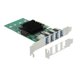 Placa Delock PCIe x4 la 4x USB-A 3.0 Quad Channel