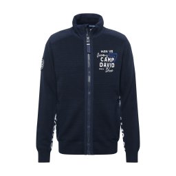 CAMP DAVID Geacă tricotată 'Ocean´s Seven II' albastru regal / albastru închis / alb