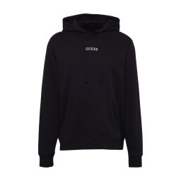 GUESS Bluză de molton 'Roy' negru / alb