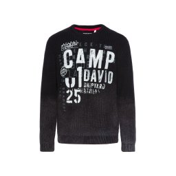 CAMP DAVID Pulover gri argintiu / negru / alb murdar