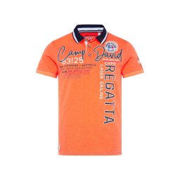 CAMP DAVID Tricou 'Laser Sailing' albastru închis / portocaliu mandarină / roșu intens / alb