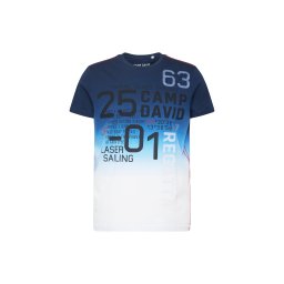 CAMP DAVID Tricou azur / albastru închis / roșu / alb