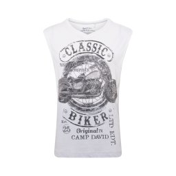 CAMP DAVID Tricou gri închis / negru / alb