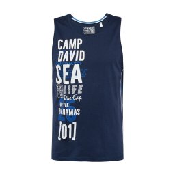 CAMP DAVID Tricou albastru / bleumarin / alb