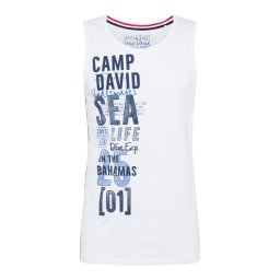 CAMP DAVID Tricou albastru / bleumarin / alb