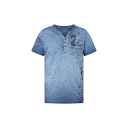CAMP DAVID Tricou 'Cinque Terre' bleumarin / albastru amestec