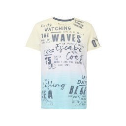 CAMP DAVID Tricou 'Beach Life' albastru marin / albastru deschis / galben deschis / alb