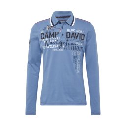 CAMP DAVID Tricou 'Alaska Ice Tour' albastru fumuriu / roșu / negru / alb