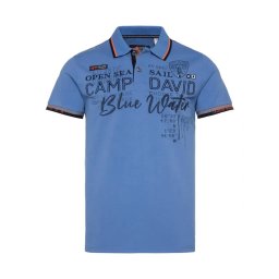 CAMP DAVID Tricou 'Atlantic Crossing' azuriu / portocaliu / negru