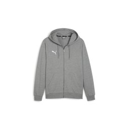 PUMA Bluză cu fermoar sport 'teamGOAL' gri amestecat / alb