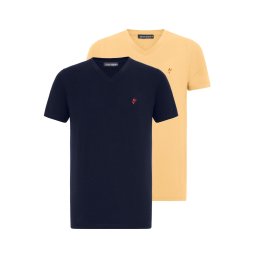 Jacey Quinn Tricou albastru / galben / roșu