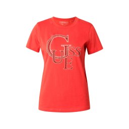 GUESS Tricou roșu intens / negru / argintiu