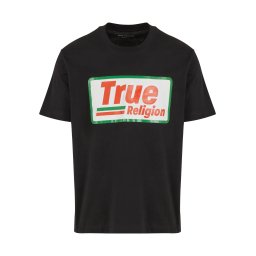 True Religion Tricou 'High Density' verde / portocaliu / negru / alb