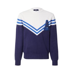 La Martina Pulover bleumarin / albastru regal / alb