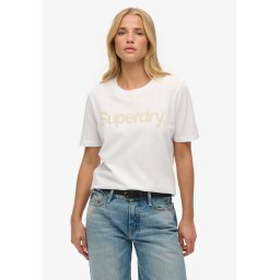 Superdry & Co Tricou bej deschis / alb