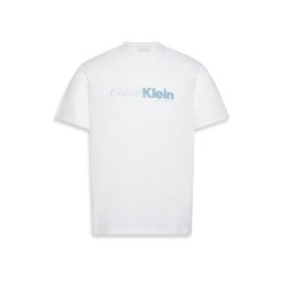 Calvin Klein Tricou albastru porumbel / alb / alb murdar