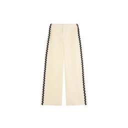 Scalpers Pantaloni ' ' bleumarin / alb coajă de ou