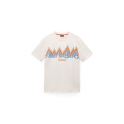 NAPAPIJRI Tricou 'S-Fiemme' crem / albastru deschis / grej / portocaliu
