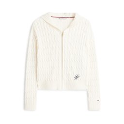 TOMMY HILFIGER Geacă tricotată crem / albastru marin