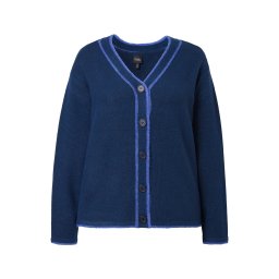 Ulla Popken Geacă tricotată albastru / albastru închis