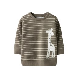 NAME IT Bluză de molton 'NBNTut' maro închis / alb