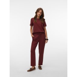 VERO MODA Pantaloni cutați roșu burgundy