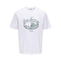 Only & Sons Tricou 'Fred Elegants' verde / alb