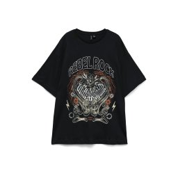 VERO MODA Tricou 'VMLILIE HAILEY' maro / gri argintiu / negru / alb