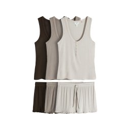 The Set Pantaloni scurți ciocolatiu / gri piatră / gri deschis