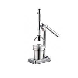 UB Storcator manual pentru fructe tip presa din inox cu recipient si strecuratoare inclusa argintiu