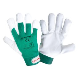 Manusa elastan cu palma piele ovina / verde-alb - 10