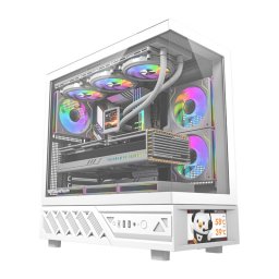 Carcasa Carcasa pentru computer DarkFlash DS950V cu afisaj (alb) + 6 ventilatoare