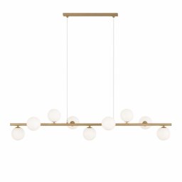 Lustră Ardi, 9xG9, L119cm, metal bej, sticlă albă