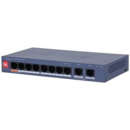 Switch PoE Dahua, 10 porturi, 8x PoE RJ-45 100Mbps, 2x RJ-45 GB, 60W, Cloud Management, CS4010-8ET2GT-60