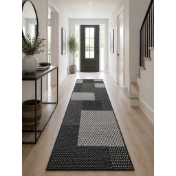 Traversa Latime 0.75m, Tip Iuta, Flex 19645-80, Marime 75 x 300 cm, Gri, Antiderapant, Festonata Surfilata Tivita, Antialergica, Polipropilena, Living, Dormitor, Coridor, Hol