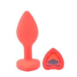 Dildo anal Heart Red Diamond Small Rosu