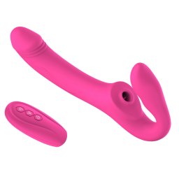 Strap on Dual Ended Tongue Licking Magenta