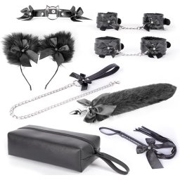 Set Bondage Cute Cat 8pcs Negru