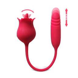 Vibrator Rose Tongue and Thrusting Vibe Rosu