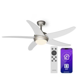 Klarstein Bolero 2 în 1, ventilator de tavan, Ø 132 cm, lumină 55 W, telecomandă, control prin aplicație, funcționare în două direcții (VTS14-Blr-CF-Wht)