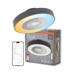 Osram - Plafonieră dimabilă SMART+ LED cu ventilator, 78W/230V, Wi‑Fi, telecomandă inclusă